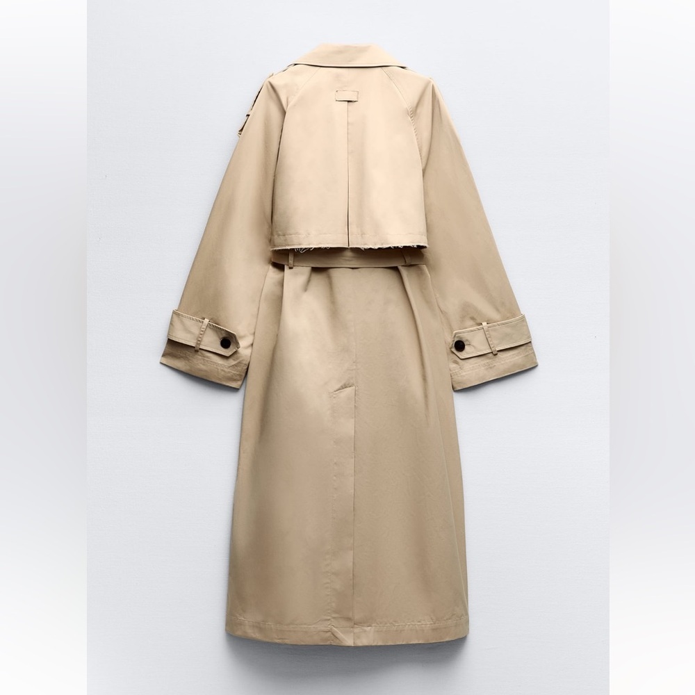 New ZARA Gabardine Trench Coat - Picture 2 of 9